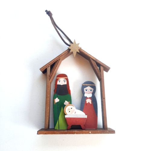 Vintage wooden nativity scene - vintage,