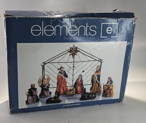 Vtg piece resin nativity - 9-piece,